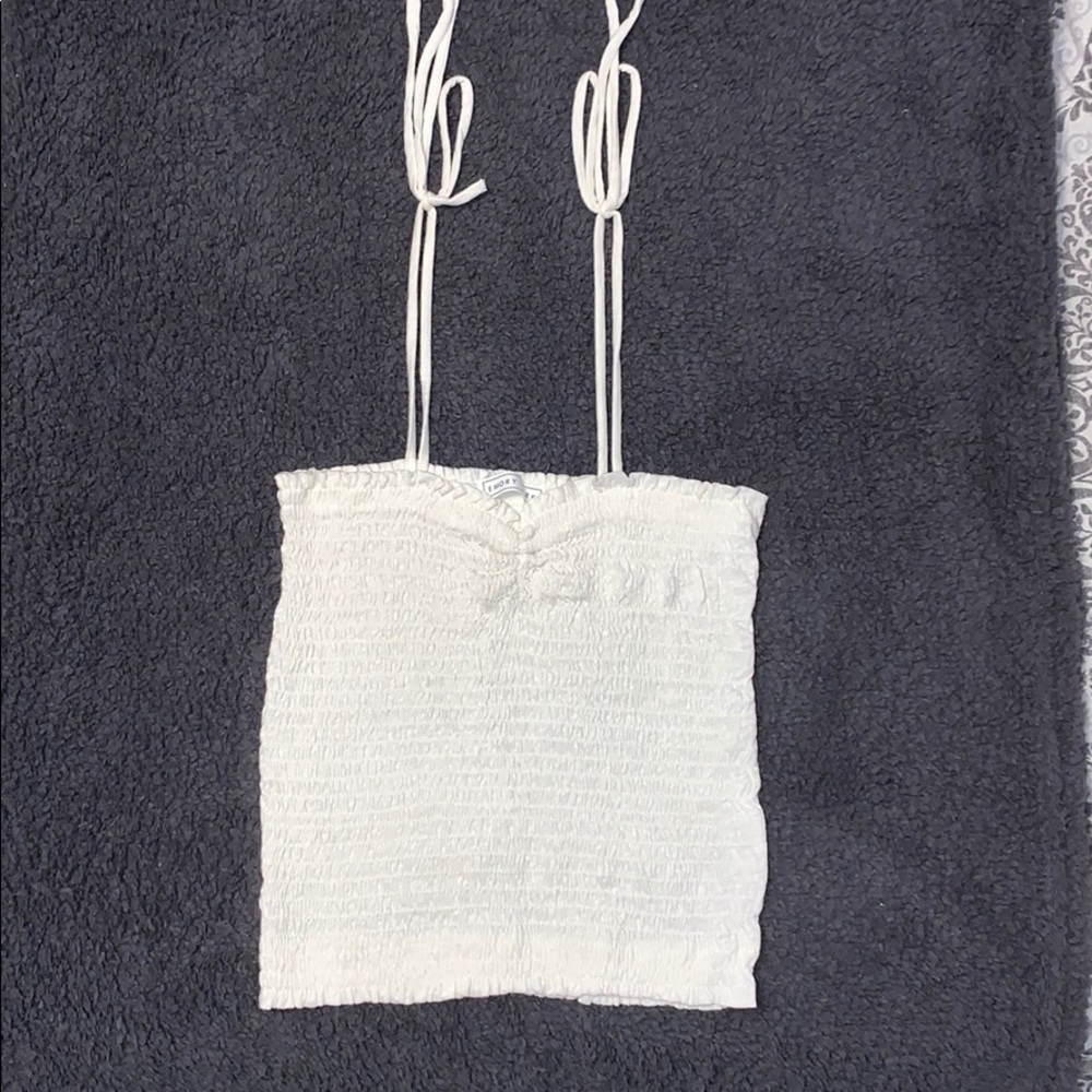 Small Cropped white tank with spaghetti straps